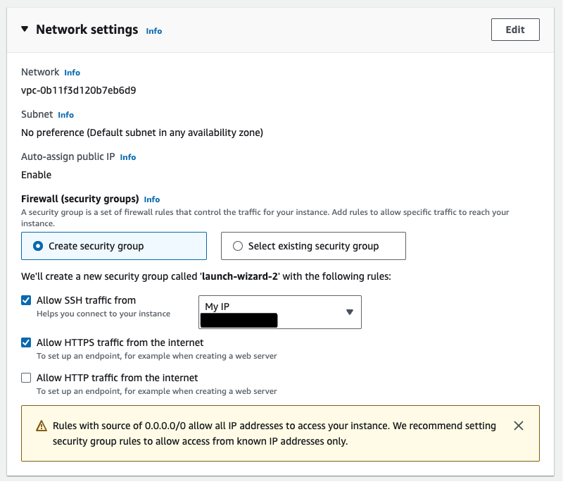 ec2 network subgroup